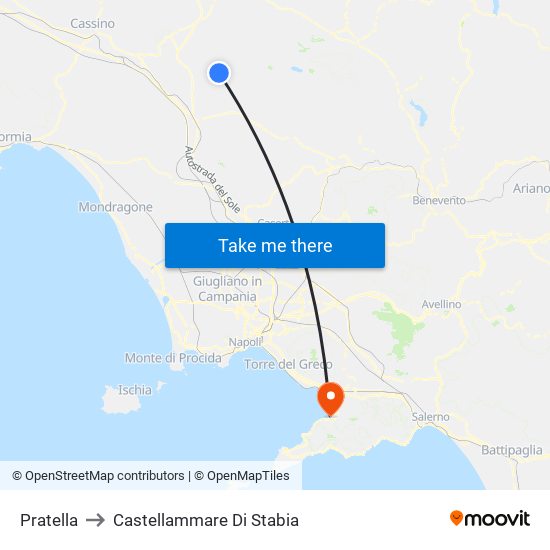 Pratella to Castellammare Di Stabia map