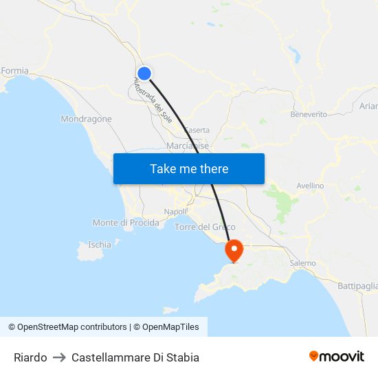 Riardo to Castellammare Di Stabia map