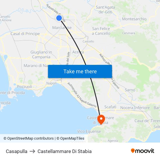 Casapulla to Castellammare Di Stabia map