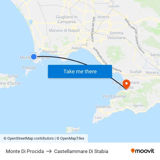 Monte Di Procida to Castellammare Di Stabia map