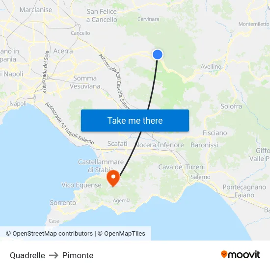Quadrelle to Pimonte map