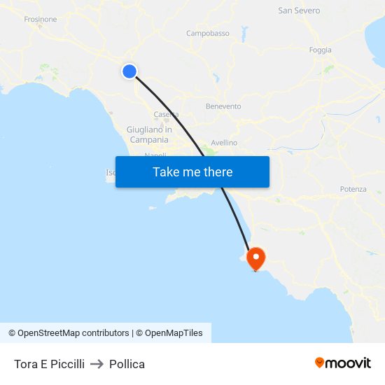 Tora E Piccilli to Pollica map