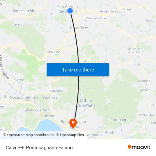 Calvi to Pontecagnano Faiano map