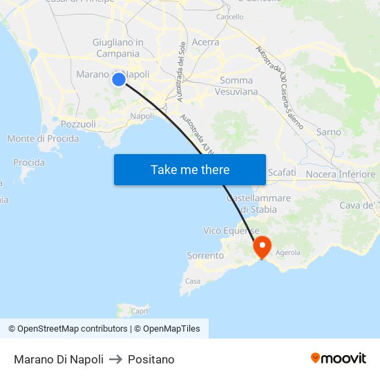 Marano Di Napoli to Positano map