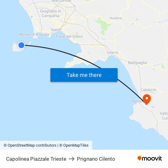 Capolinea Piazzale Trieste to Prignano Cilento map