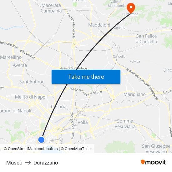 Museo to Durazzano map