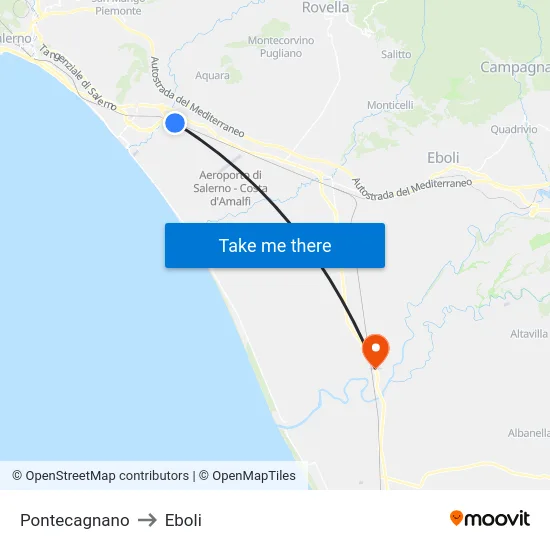 Pontecagnano to Eboli map