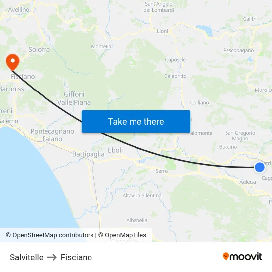 Salvitelle to Fisciano map