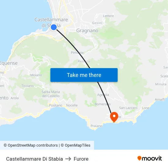 Castellammare Di Stabia to Furore map