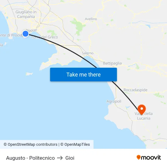Augusto - Polytechnic to Gioi map