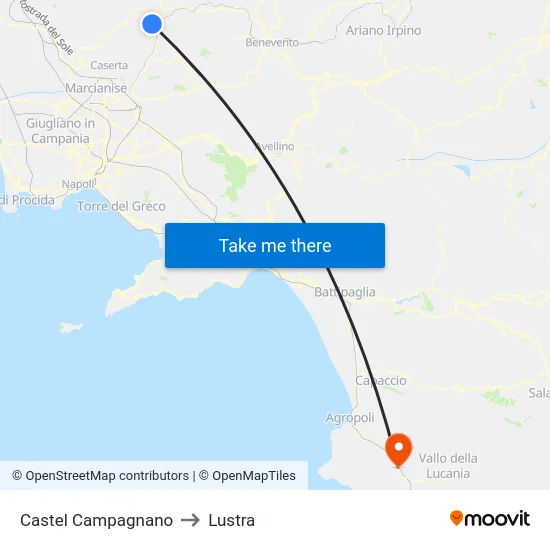 Castel Campagnano to Lustra map