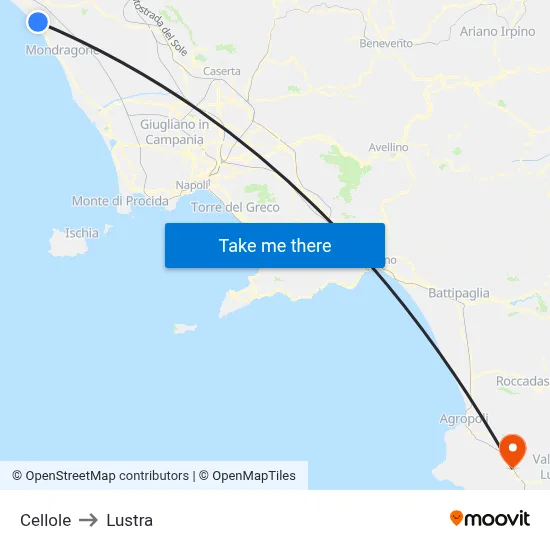 Cellole to Lustra map