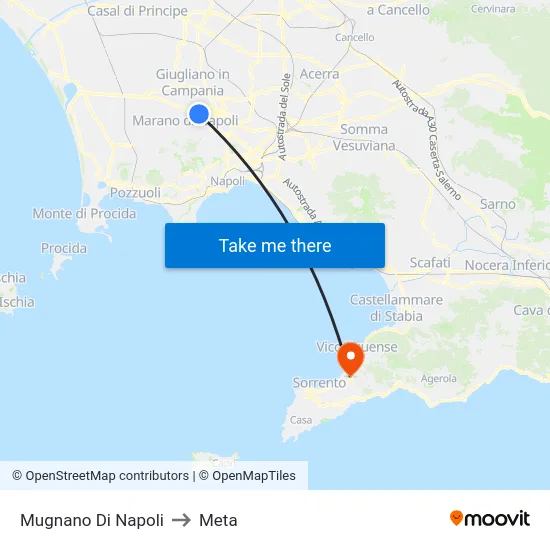 Mugnano Di Napoli to Meta map