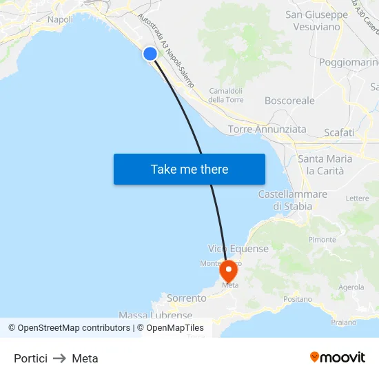 Portici to Meta map