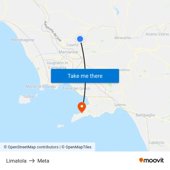Limatola to Meta map