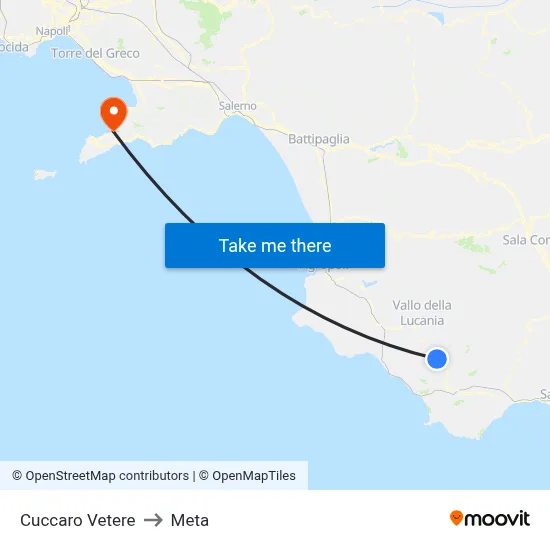 Cuccaro Vetere to Meta map
