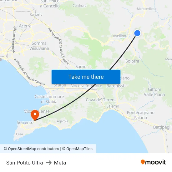 San Potito Ultra to Meta map