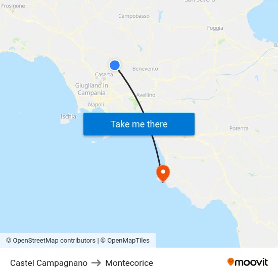 Castel Campagnano to Montecorice map