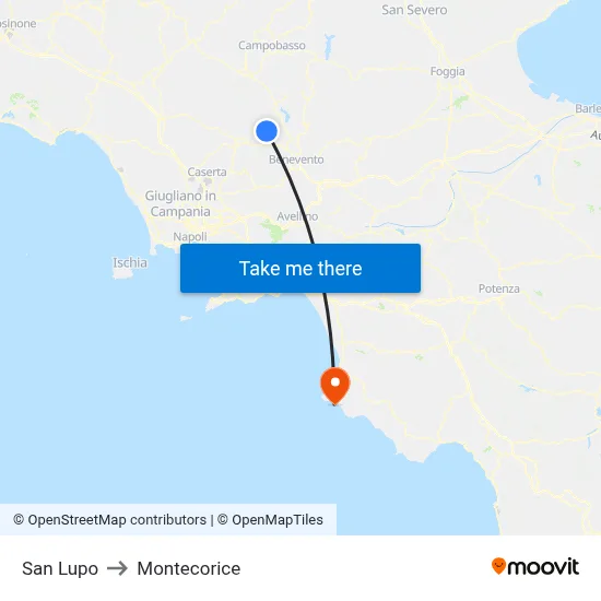 San Lupo to Montecorice map