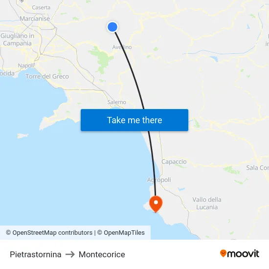 Pietrastornina to Montecorice map