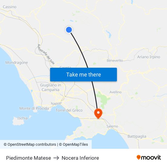 Piedimonte Matese to Nocera Inferiore map