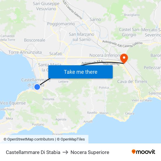 Castellammare Di Stabia to Nocera Superiore map