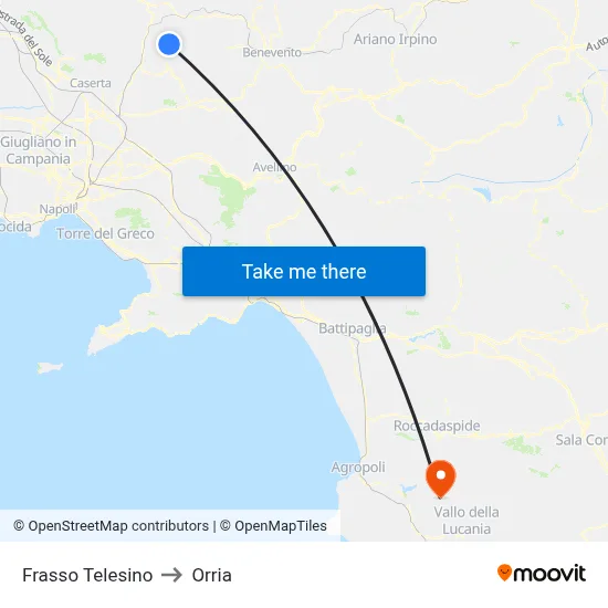 Frasso Telesino to Orria map