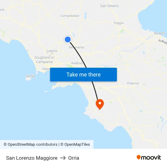 San Lorenzo Maggiore to Orria map