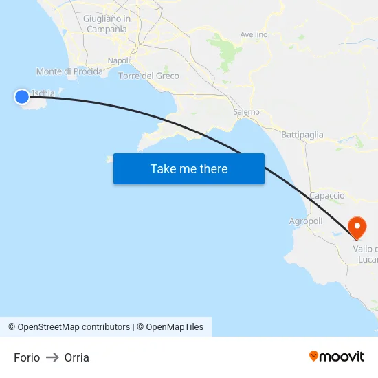 Forio to Orria map