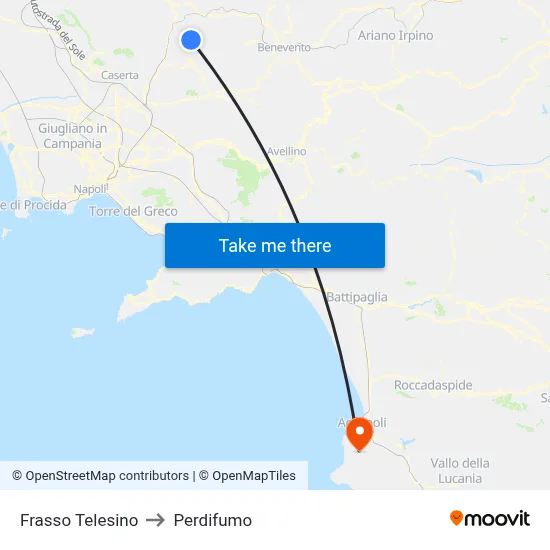 Frasso Telesino to Perdifumo map