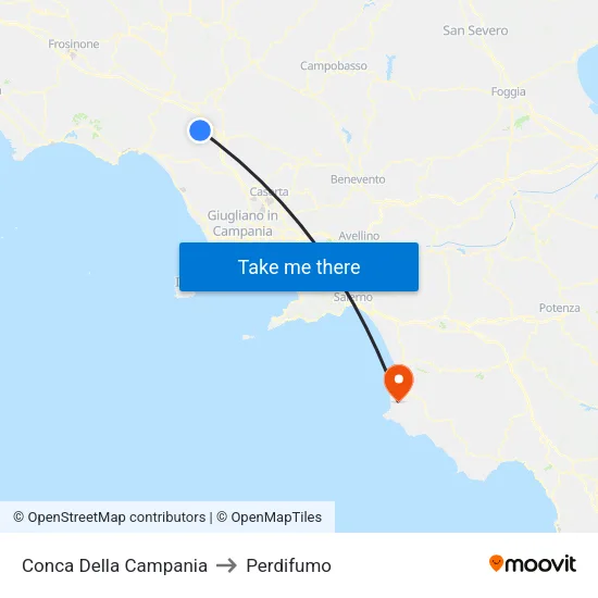 Conca Della Campania to Perdifumo map