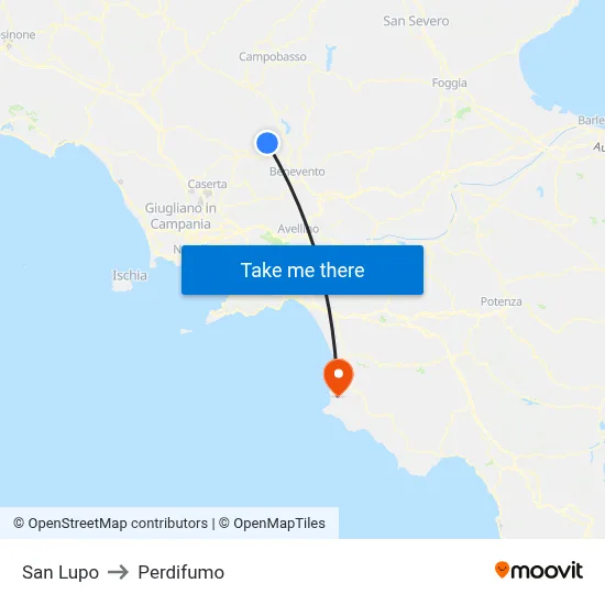 San Lupo to Perdifumo map