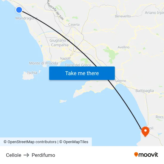 Cellole to Perdifumo map