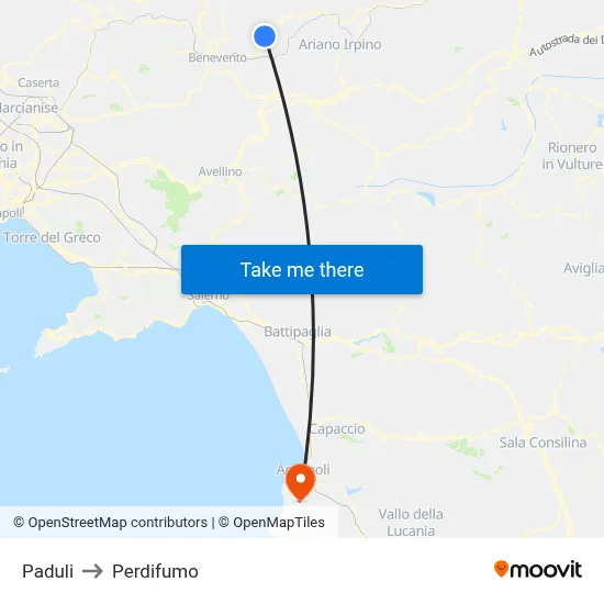 Paduli to Perdifumo map