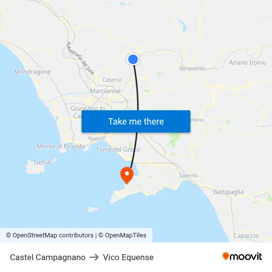 Castel Campagnano to Vico Equense map
