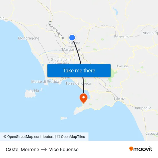 Castel Morrone to Vico Equense map