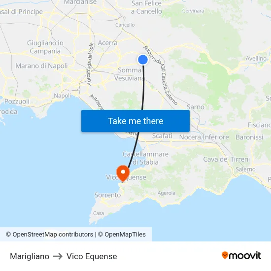 Marigliano to Vico Equense map