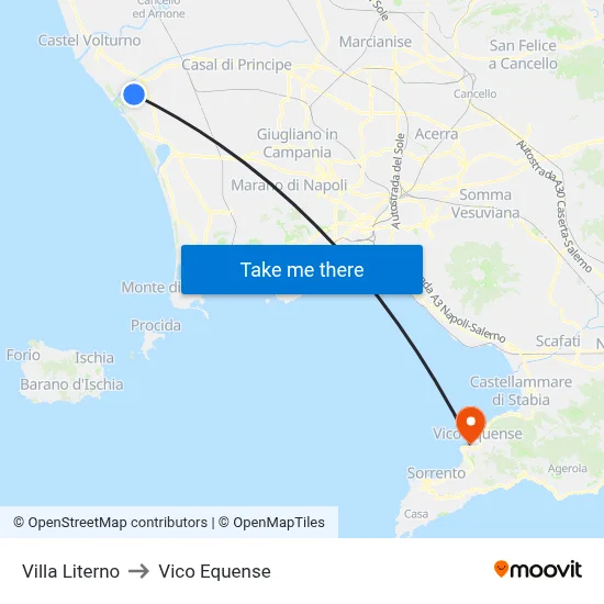 Villa Literno to Vico Equense map