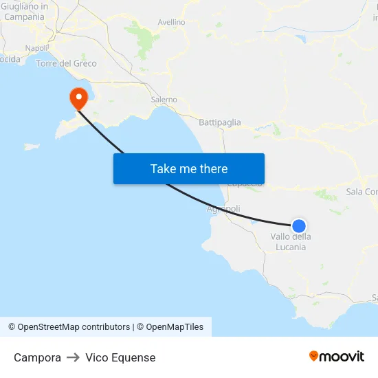 Campora to Vico Equense map