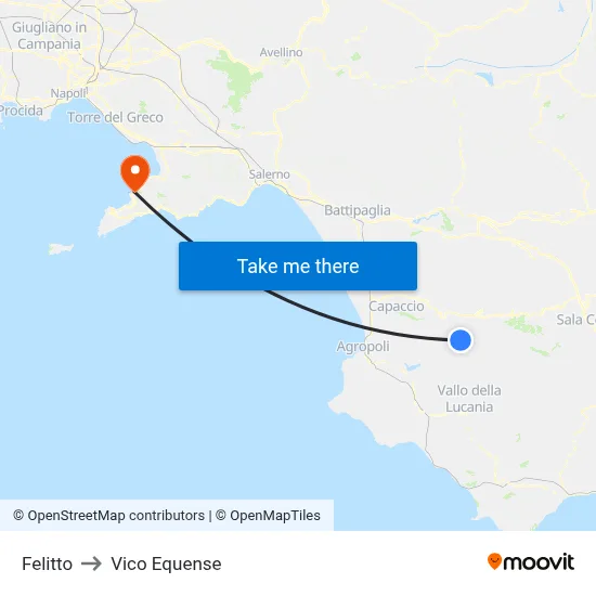 Felitto to Vico Equense map