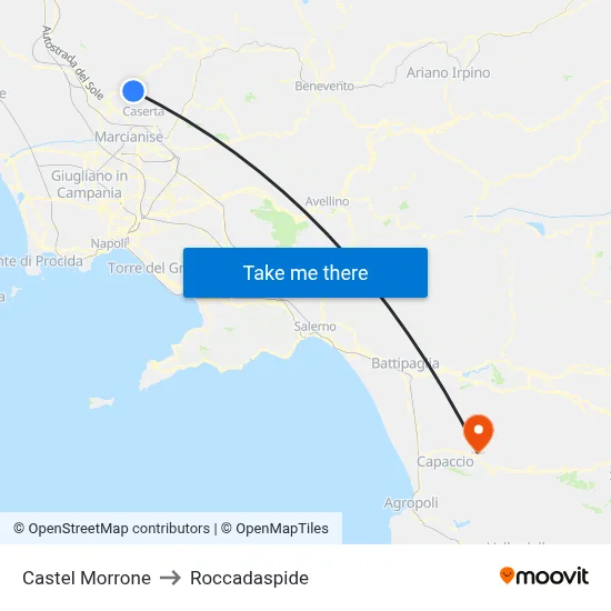 Castel Morrone to Roccadaspide map