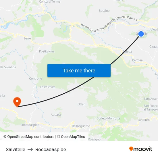 Salvitelle to Roccadaspide map