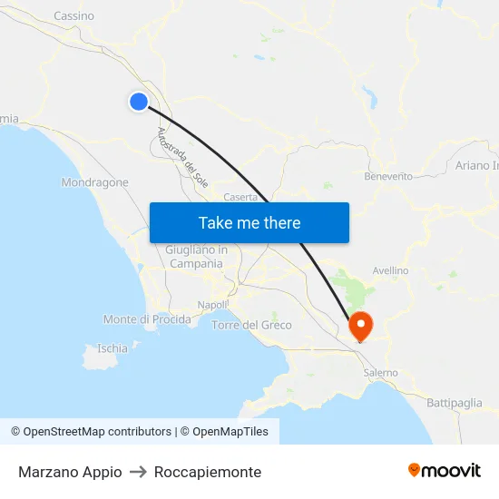 Marzano Appio to Roccapiemonte map