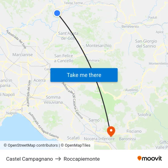 Castel Campagnano to Roccapiemonte map