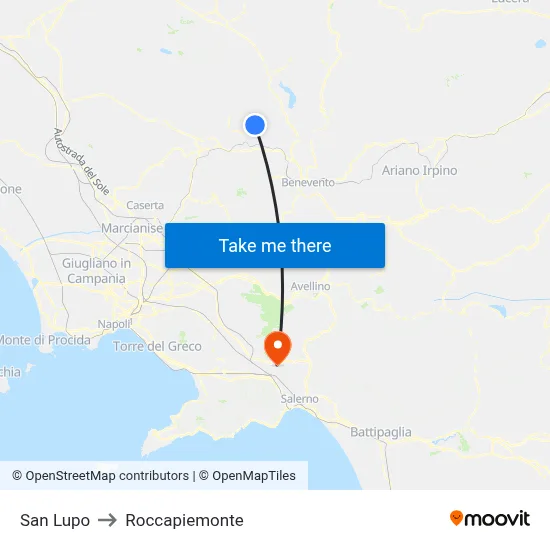 San Lupo to Roccapiemonte map