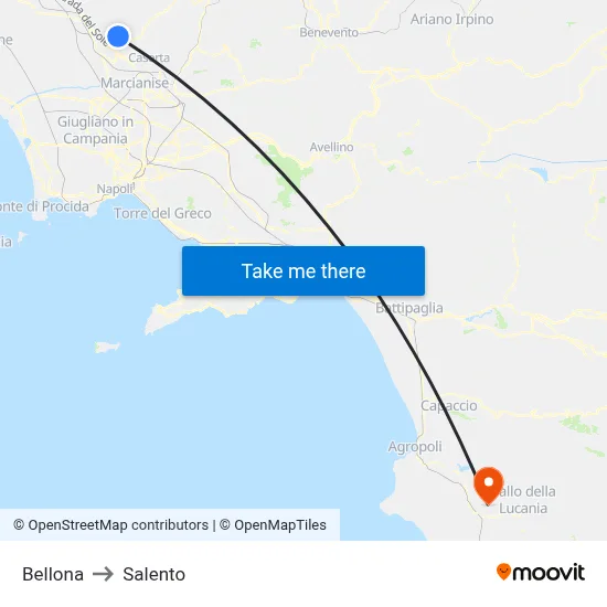 Bellona to Salento map