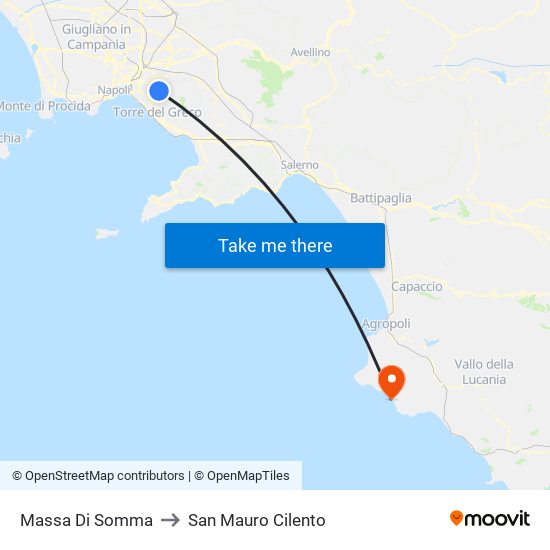 Massa Di Somma to San Mauro Cilento map