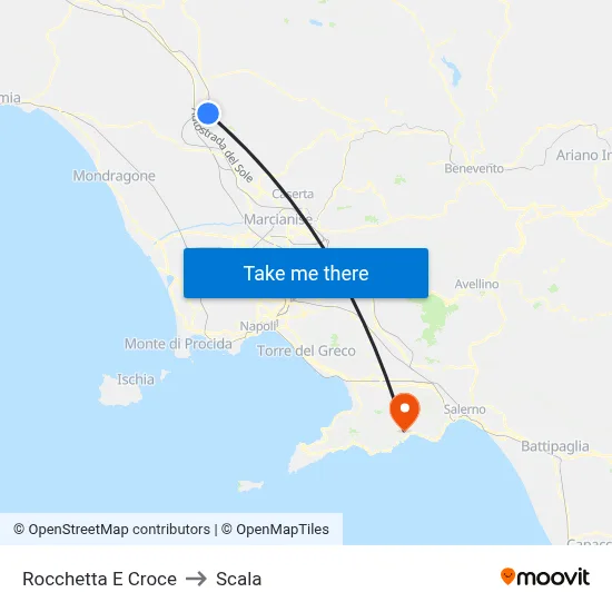 Rocchetta e Croce to Scala map