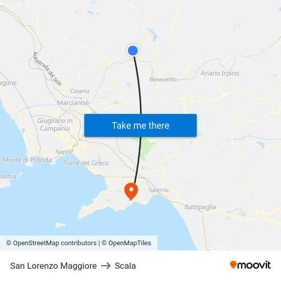 San Lorenzo Maggiore to Scala map