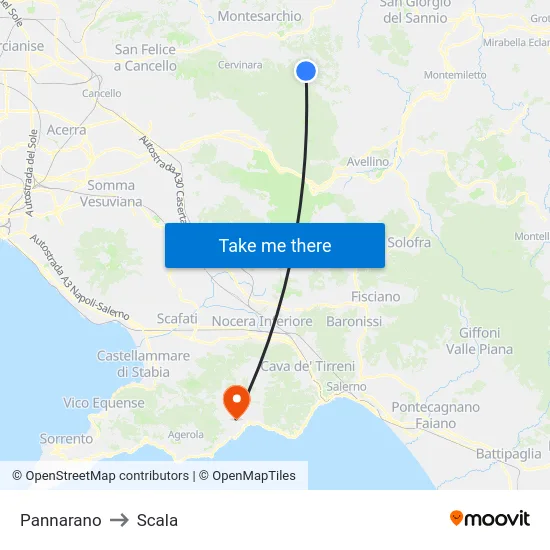 Pannarano to Scala map